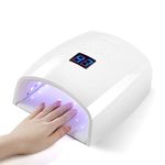 UV Led Nail Lamp Rechargeable, Cordless 66w Nail Dryers for Gel and Regular Polish, Nail Polish Curing Gel Led Dryer with 5 Timer Setting, Automatic Sensor, LCD Display, White