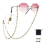 Dreamtimes Glasses Chain for Women Handmade Butterfly Eyeglasses Strap Chain Glasses Necklace Mask Chain Eye Glasses Chains (Black-G)