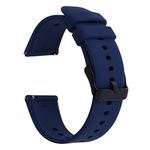 TIESOME Silicone Watch Bands, Quick Release Waterproof Soft Rubber Replacement Straps with Silver Plated Stainless Steel Buckle Compatible with Smart Watch Sport Watch for Men Women (20mm, Blue)