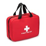 106pcs First Aid Kit Bag – Travel Emergency Kit for Home,Hiking,Camping, Sports,Outdoor & Professional Use - Portable First Aid Bag with Emergency Blanket, Wipes, Strips, Plasters, Eye Pads, Bandages