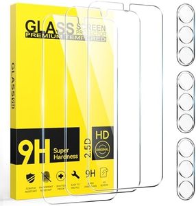 Niphabe 3 Pezzi Vetro Temperato per Samsung Galaxy A15 4G/5G con Protezione Fotocamera per Samsung Galaxy A15 4G/5G,Durezza 9H, HD Chiaro,Pellicola Prottetiva Anti Graffio,Senza Bolle
