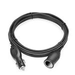 BESTEK 12.1ft / 3.7m 12V 24V Cigarette Lighter Extension Cord, 12AWG Heavy Duty Cigarette Lighter Cable with Cigarette Lighter Plug Socket (Black)