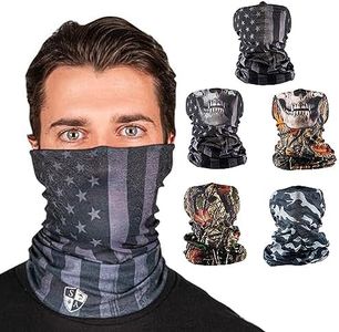 S A Company 5-Pack UV Face Shield | UV 30+ Multipurpose Neck Gaiter Balaclava for Adults