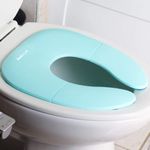 Jool Baby Products - Folding Travel Potty Seat for Boys and Girls, Fits Round & Oval Toilets, Non-Slip Suction Cups, Includes Free Travel Bag (Aqua)