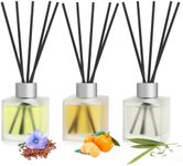 Aeeteek 3-Pack Reed Diffuser Set, Linen/Citrus/Bamboo White Tea Scented Oil, Forest Aroma Essential Oils with Diffuser Sticks, Long Lasting Bathroom Air Freshener, Home Fragrance for Room Decor