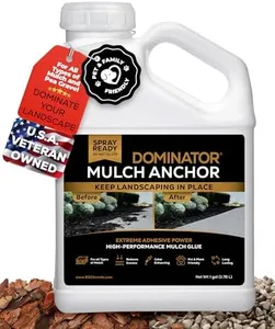 DOMINATOR Mulch Anchor 1 Gallon - Mulch Lock and Pea Gravel Stabilizer, Ready to Use Spray, Lasts up to 2 Years, Fast-Dry, Non-Toxic, Strong Mulch Glue for Landscapes