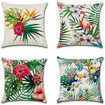 ARVOV Outdoor Waterproof Throw Pillow Covers, Tropical Plants Waterproof Cushion Cover, Waterproof Cushion Case for Outdoor Patio Garden Blench Tent Living Room and Sofa - 18 x 18 Inches