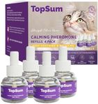 TopSum Cat Calming Diffuser Refills: 4 Pack Cat Pheromones Calming Diffuser Refill - Premium Cat Calming Diffuser Refill - Cat Pheromones for 4-Month Use, Cat Anxiety Relief, 4 Pack (Lavender)