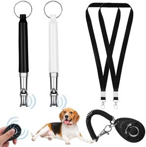 2 Pièces Sifflets pour Chien avec Clicker pour Chien Sifflet Ultrason Chien Anti Aboiement Sifflet Dressage Chien avec Lanière Sifflet et clicker pour Dressage de Chiens