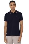 Allen Solly Men's Regular fit Solid Polo T-Shirt (ASKPQRGFW82524_Navy_L)