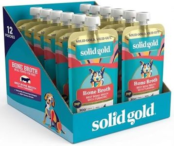 Solid Gold Beef Bone Broth for Dogs - Grain Free Dog Food Topper Rich in Collagen and Superfoods - Nutrient Dense Dog Gravy Topper for Dry Food - Promotes Gut Health and Hydration - 12 Pack