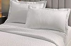 Courtyard by Marriott Textured Coverlet and Shams Set - Lightweight Bedding Set with Wash-Activated Ripple Texture Exclusively for Courtyard - Includes Coverlet and 2 Shams - White - King