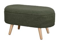 La Maison Large Boucle Ottoman Storage Living Room Hallway Seat Bench Stool Teddy Removable Lid Stylish Practical Footstool Pouffe Wooden Legs (Sage Green, Large Bench)