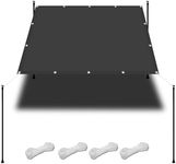 Pergola Canopy 2.3 x 4.4 m(7.5 x 14.4ft) Waterproof Shade Cover with Free Rope UV Block Weather-Resistant with Grommets Pes Sunsail for Camping Beach Deck Porch, Dark Grey