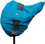 Harrison Howard Premium Waterproof/Breathable Fleece-Lined Long-lasting Outer Damage Protection Saddle Cover for Dressage Azure Blue