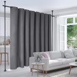 Curtain Rods Room Divider Drilling Free - Adjustable Heavy Duty Freestanding Curtain Rod Room Wall Divider for Dividing Room Hanging Curtains, Black Partition Room Dividers - 28-70inch(W) 4-10ft (H)