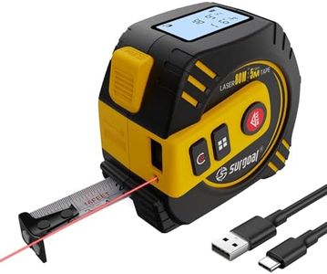 2-in-1 Laser Tape Measure 262ft – Digital Measuring Tape with LCD Display, Rechargeable Smart Tape Measure with Distance, Area & Volume Measurement, USB Charging – Construction & DIY Use