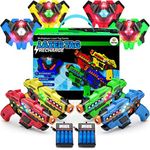 USA Toyz Rechargeable Laser Tag Game - 4pk Laser Tag Set with Guns and Vests, 4 Laser Tag Guns, 4 Lazer Tag Vests with FX, LEDs Outdoor Multiplayer Toy Shooting Games Laser Tag for Kids, Teens, Adults