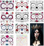 iwiio Halloween Face Tattoo, 9Pcs D