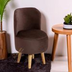 JUMBO CRAFTS Velvet Ottoman Pouffes Sitting Puffy Stool Chair for Living Room Dressing Table Pouf Chair Sofa Type for Office Home Décor - Brown