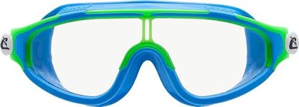Cressi King Baloo Kids Swim Goggles - Quick-Adjust Strap, Watertight Seal - Kids Swimming Goggles with Anti-Fog UV Protection - Light Blue/Lime - 2-7 Years