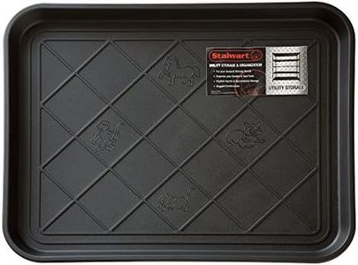 All-Weather Boot Tray - Water-Resistant Plastic Mud Pan, Pet Food Tray, and Outdoor or Indoor Shoe Mat for Entryway by Stalwart (Black)