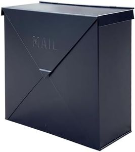 NACH Chicago Black Wall Mount Mailbox, Rust Resistant Metal Mailbox Wall Mount, Metal Mailboxes for Outside Wall Mount, Wall Mailbox, Outdoor Mailboxes 10 x 10 x 4 inches, Black Mailbox, MB-6300BLK