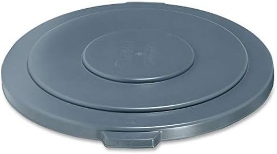 Rubbermaid Commercial BRUTE Trash Can Flat Lid, Round, Gray, 55 Gallon, FG265400GRAY