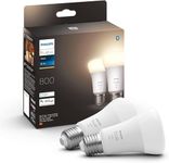 Philips Hue New White Smart Light Bulb 60W - 806 Lumen 2 Pack [E27 Edison Screw] with Bluetooth. Works with Alexa, Google Assistant, Apple Homekit. for Home Indoor Lighting, Livingroom and Bedroom.