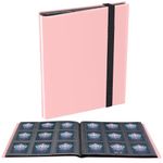 Trading Card Binder, JIQEZNL Premium Pokemon Card Binder 9 Pocket, 432 Side Loading Hockey Card Binders Book Holder for MTG, TCG, Sports, Football, Baseball Cards - Pink