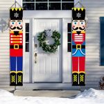 Bullpiano Christmas Nutcracker Banners,2 Pcs 180 x 30cm Nutcracker Soldier Porch Signs,Nutcracker Christmas Decorations,Soldier Nutcracker Hanging Signs,Xmas Hanging Banners,Xmas Ornaments (C)