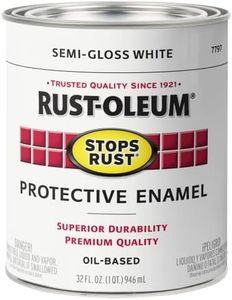 Rust-Oleum Stops Rust Protective Enamel 946ml Semi-Gloss White - #1 Rust-Preventative Paint for Indoor/Outdoor Use, Durable & Corrosion-Resistant, Perfect for Metal Surfaces, Long-Lasting Protection