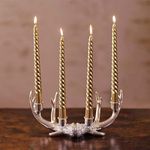 Marco Paul Traditional 4pc Gold Christmas Taper Candles Tall Church Candles Long Burning Christmas Decorations Metallic Candle Light Table Centrepiece Christmas Ornaments Wedding Party Light 25cm