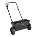 VEVOR Walk-Behind Push Spreader, 50LBS Capacity, Drop Spreader with Hopper Grate, 18 in Spreading Width & 10 Settings, 10 in All Terrain Tires, Garden & Lawn Spreaders for Seed, Fertilizer