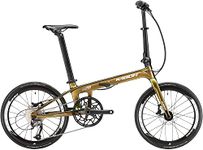 KABON Carbon Fiber Folding Bike, Lightweight 20 Inch Carbon Frame 9 Speed Mini Foldable City Bicycle with Carbon Wheelset for Adults