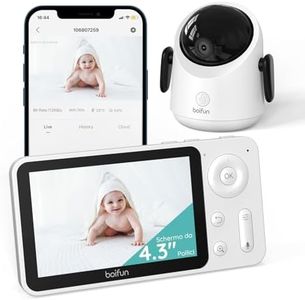 BOIFUN Baby Monitor Video, Display 1080P da 4,3'' & 360° PTZ Telecamera, APP Mobile & Monitor LCD, 2500mAh Batteria, Tracciamento Automatico, Rilevamento e Allarme di Rumore, Temperatura e Umidità