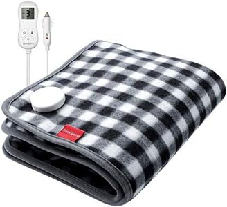 Comfytemp Mini Car Electric Blanket, 20 x 24inch 12V 24V Electric Travel Throw with 4 Heat Levels, 5 Auto-Off & Stay on, Memory Function for Cars, Trucks and RV, Winter Travel - Machine Washable