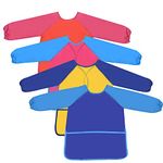 4 Pack Kids Aprons for Painting, Kids Art Aprons, Children Craft Apron with Pockets & Long Sleeve, Waterproof Toddler Painting Smocks for Age 3-7 Years Boys & Girls Cooking Baking (M)