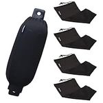 Searoam Boat Fender Covers 4-Pack,Black Polyester Fibre Marine Bumper Covers,Boat Fender Bumper Covers 23“x 6.5” for Double Eye Ribbed Fenders and do a Nice Job of Protecting Boat Fender