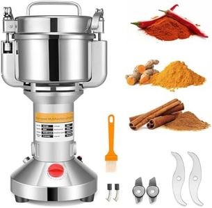 Couleeur Electric Grinder for Kitchen,Stainless Steel Grain Spice Mill Grinder High Speed 2000W 36000 RPM for Nuts Cereals Spice Grain Herb Flour with Overload Protection,500g