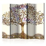 murando Decorative Room Divider Abstract Klimt Tree 225x172 cm / 89"x68" Double-Sided Folding Screen 5 Panels Room Partition Non-Woven Canvas Print Opaque Photo Display l-A-0002-z-c