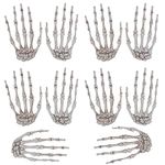 5 Pairs Halloween Skeleton Hands Realistic Plastic Fake Human Hands for Halloween Zombie Party Terror Scary Props