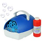 AMOS Blue Bubble Blower with Liquid, Bubble Machine Maker, Portable Carrying Handle for Birthday Parties, Picnics, Barbeques, Wedding Events, Entertainment with High Bubble Output | Toys & Games