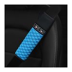 CGEAMDY 2 Pcs Auto Seat Belt Cover, Auto Safety Belt Pads Cushion Harness Accessories, Harness Pads Strap for a More Comfortable Driving, Car Accessories Compatible with Adults Kids(Blue)