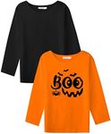 Boys and Girls Halloween Shirt Halloween Pumpkin Long Sleeve Top Halloween Costume Jack O' Lantern T-Shirt