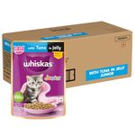 Whiskas Wet Cat Food for Kittens (2-12 Months), Tuna in Jelly Flavour, 80g (Pack of 56)