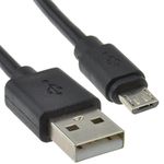 kenable USB 2.0 A To MICRO B Data and Charging 24AWG Cable 0.5m 50cm Lead BLACK [0.5 metres]