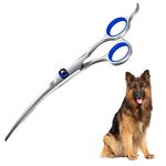 Sage Square Dog Grooming Down Curved Scissor, Stainless Steel, Sharp, Durable, Curved, Smooth, Comfort Perfect for Blending, Cleaning & Removable (15cm)