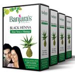 Banjara's Black Henna with Aloevera 50gms (5 * 10gms), Pack of 4