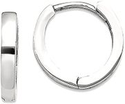 10k White Gold Hinged Hoop Earrings, 8mm